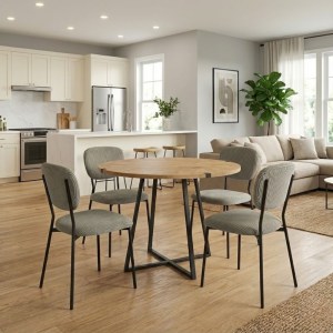 meg-GP100-0150,2-0 ΣΕΤ ΤΡΑΠΕΖΑΡΙΑ 5ΤΜΧ RUBES - KEVIN MEGAPAP ΧΡΩΜΑ ΦΥΣΙΚΟ ΟΞΙΑΣ - ΛΑΔΙ Ø100X78ΕΚ.