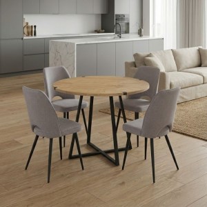 meg-GP100-0152,2-0 ΣΕΤ ΤΡΑΠΕΖΑΡΙΑ 5ΤΜΧ RUBES - CHRISTY MEGAPAP ΧΡΩΜΑ ΦΥΣΙΚΟ ΟΞΙΑΣ - ΑΝΟΙΧΤΟ ΜΠΕΖ Ø100X78ΕΚ.