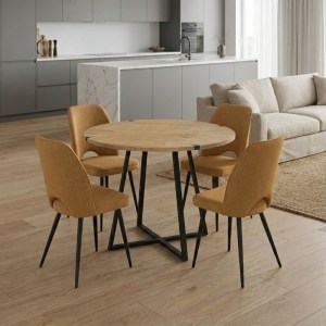 meg-GP100-0152,3-0 ΣΕΤ ΤΡΑΠΕΖΑΡΙΑ 5ΤΜΧ RUBES - CHRISTY MEGAPAP ΧΡΩΜΑ ΦΥΣΙΚΟ ΟΞΙΑΣ - ΜΟΥΣΤΑΡΔΙ Ø100X78ΕΚ.