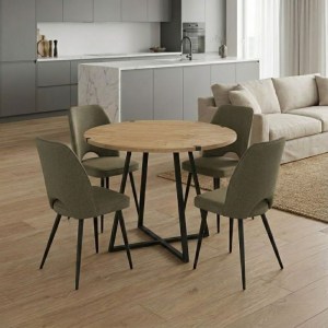 meg-GP100-0152,4-0 ΣΕΤ ΤΡΑΠΕΖΑΡΙΑ 5ΤΜΧ RUBES - CHRISTY MEGAPAP ΧΡΩΜΑ ΦΥΣΙΚΟ ΟΞΙΑΣ - ΛΑΔΙ Ø100X78ΕΚ.