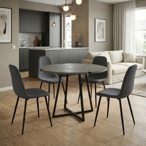 meg-GP100-0158,1-0 ΣΕΤ ΤΡΑΠΕΖΑΡΙΑ 5ΤΜΧ RUBES - IRIS MEGAPAP ΧΡΩΜΑ ΓΚΡΙ ΣΚΥΡΟΔΕΜΑΤΟΣ - ΓΚΡΙ Ø100X78ΕΚ.