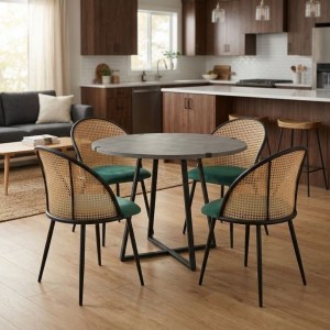 meg-GP100-0164,1-0 ΣΕΤ ΤΡΑΠΕΖΑΡΙΑ 5ΤΜΧ RUBES - JACOB MEGAPAP ΧΡΩΜΑ ΓΚΡΙ ΣΚΥΡΟΔΕΜΑΤΟΣ - ΚΥΠΑΡΙΣΣΙ Ø100X78ΕΚ.