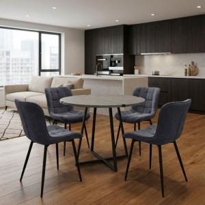 meg-GP100-0169,1-0 ΣΕΤ ΤΡΑΠΕΖΑΡΙΑ 5ΤΜΧ RUBES - CHIARA MEGAPAP ΧΡΩΜΑ ΓΚΡΙ ΣΚΥΡΟΔΕΜΑΤΟΣ - ΑΝΘΡΑΚΙ Ø100X78ΕΚ.