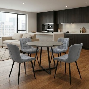 meg-GP100-0169,2-0 ΣΕΤ ΤΡΑΠΕΖΑΡΙΑ 5ΤΜΧ RUBES - CHIARA MEGAPAP ΧΡΩΜΑ ΓΚΡΙ ΣΚΥΡΟΔΕΜΑΤΟΣ - ΓΚΡΙ Ø100X78ΕΚ.