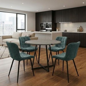 meg-GP100-0169,3-0 ΣΕΤ ΤΡΑΠΕΖΑΡΙΑ 5ΤΜΧ RUBES - CHIARA MEGAPAP ΧΡΩΜΑ ΓΚΡΙ ΣΚΥΡΟΔΕΜΑΤΟΣ - ΠΡΑΣΙΝΟ Ø100X78ΕΚ.