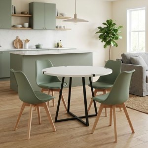 meg-GP100-0172,1-0 ΣΕΤ ΤΡΑΠΕΖΑΡΙΑ 5ΤΜΧ RUBES - VIVA MEGAPAP ΧΡΩΜΑ ΛΕΥΚΟ - ΦΥΣΤΙΚΙ Ø100X78ΕΚ.