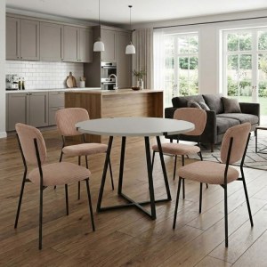 meg-GP100-0178,3-0 ΣΕΤ ΤΡΑΠΕΖΑΡΙΑ 5ΤΜΧ RUBES - KEVIN MEGAPAP ΧΡΩΜΑ ΛΕΥΚΟ - ΜΟΚΑ Ø100X78ΕΚ.