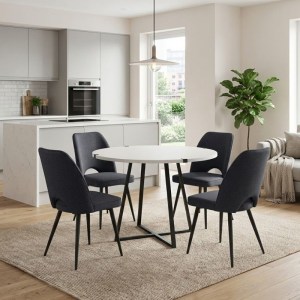 meg-GP100-0179,1-0 ΣΕΤ ΤΡΑΠΕΖΑΡΙΑ 5ΤΜΧ RUBES - CHRISTY MEGAPAP ΧΡΩΜΑ ΛΕΥΚΟ - ΑΝΘΡΑΚΙ Ø100X78ΕΚ.