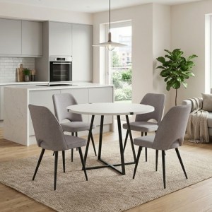 meg-GP100-0179,2-0 ΣΕΤ ΤΡΑΠΕΖΑΡΙΑ 5ΤΜΧ RUBES - CHRISTY MEGAPAP ΧΡΩΜΑ ΛΕΥΚΟ - ΑΝΟΙΧΤΟ ΜΠΕΖ Ø100X78ΕΚ.