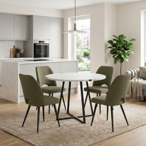 meg-GP100-0179,4-0 ΣΕΤ ΤΡΑΠΕΖΑΡΙΑ 5ΤΜΧ RUBES - CHRISTY MEGAPAP ΧΡΩΜΑ ΛΕΥΚΟ - ΛΑΔΙ Ø100X78ΕΚ.