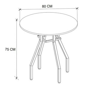 meg-GP100-0187,1-5 ΣΕΤ ΤΡΑΠΕΖΑΡΙΑ 5ΤΜΧ ROMA - ROSA MEGAPAP ΧΡΩΜΑ PINE OAK - ΓΚΡΙ Ø80X75ΕΚ.