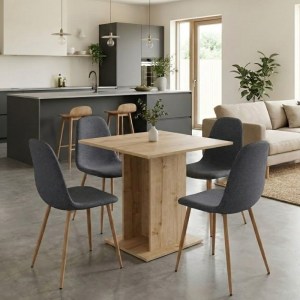 meg-GP100-0192,1-0 ΣΕΤ ΤΡΑΠΕΖΑΡΙΑ 5ΤΜΧ ALLOS - IRIS MEGAPAP ΧΡΩΜΑ SAPPHIRE OAK - ΓΚΡΙ/ΦΥΣΙΚΟ ΠΟΔΙ 75X75X77ΕΚ.