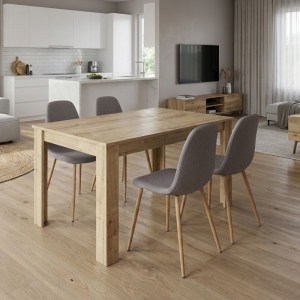 meg-GP100-0203,2-0 ΣΕΤ ΤΡΑΠΕΖΑΡΙΑ 5ΤΜΧ DARLEN - IRIS MEGAPAP ΧΡΩΜΑ SAPPHIRE OAK - ΑΝΟΙΧΤΟ ΜΠΕΖ/ΦΥΣΙΚΟ ΠΟΔΙ 125X72X74ΕΚ.