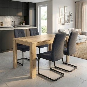 meg-GP100-0209,1-0 ΣΕΤ ΤΡΑΠΕΖΑΡΙΑ 5ΤΜΧ DARLEN - LAURA MEGAPAP ΧΡΩΜΑ SAPPHIRE OAK - ΑΝΘΡΑΚΙ 125X72X74ΕΚ.