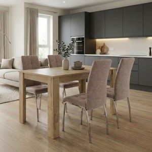 meg-GP100-0210,3-0 ΣΕΤ ΤΡΑΠΕΖΑΡΙΑ 5ΤΜΧ DARLEN - ALMA MEGAPAP ΧΡΩΜΑ SAPPHIRE OAK - ΜΠΕΖ 125X72X74ΕΚ.