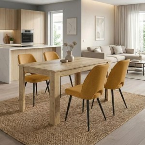 meg-GP100-0212,3-0 ΣΕΤ ΤΡΑΠΕΖΑΡΙΑ 5ΤΜΧ DARLEN - CHRISTY MEGAPAP ΧΡΩΜΑ SAPPHIRE OAK - ΜΟΥΣΤΑΡΔΙ 125X72X74ΕΚ.