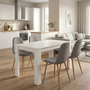 meg-GP100-0219,2-0 ΣΕΤ ΤΡΑΠΕΖΑΡΙΑ 5ΤΜΧ DARLEN - IRIS MEGAPAP ΧΡΩΜΑ ΛΕΥΚΟ - ΑΝΟΙΧΤΟ ΜΠΕΖ/ΦΥΣΙΚΟ ΠΟΔΙ 125X72X74ΕΚ.