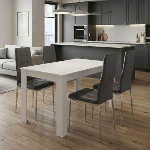 meg-GP100-0220,2-0 ΣΕΤ ΤΡΑΠΕΖΑΡΙΑ 5ΤΜΧ DARLEN - ROSA MEGAPAP ΧΡΩΜΑ ΛΕΥΚΟ - ΓΚΡΙ/ΧΡΩΜΙΟΥ ΠΟΔΙ 125X72X74ΕΚ.