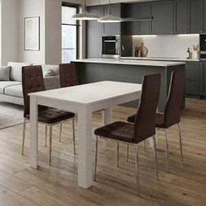 meg-GP100-0220,3-0 ΣΕΤ ΤΡΑΠΕΖΑΡΙΑ 5ΤΜΧ DARLEN - ROSA MEGAPAP ΧΡΩΜΑ ΛΕΥΚΟ - ΚΑΦΕ/ΧΡΩΜΙΟΥ ΠΟΔΙ 125X72X74ΕΚ.