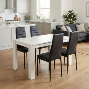 meg-GP100-0221,1-0 ΣΕΤ ΤΡΑΠΕΖΑΡΙΑ 5ΤΜΧ DARLEN - ROSA MEGAPAP ΧΡΩΜΑ ΛΕΥΚΟ - ΜΑΥΡΟ 125X72X74ΕΚ.