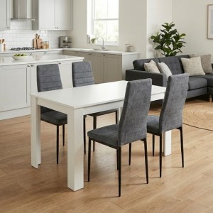 meg-GP100-0222,1-0 ΣΕΤ ΤΡΑΠΕΖΑΡΙΑ 5ΤΜΧ DARLEN - ROSA MEGAPAP ΧΡΩΜΑ ΛΕΥΚΟ - ΓΚΡΙ 125X72X74ΕΚ.