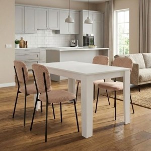 meg-GP100-0227,3-0 ΣΕΤ ΤΡΑΠΕΖΑΡΙΑ 5ΤΜΧ DARLEN - KEVIN MEGAPAP ΧΡΩΜΑ ΛΕΥΚΟ - ΜΟΚΑ 125X72X74ΕΚ.