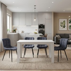 meg-GP100-0230,1-0 ΣΕΤ ΤΡΑΠΕΖΑΡΙΑ 5ΤΜΧ DARLEN - CHIARA MEGAPAP ΧΡΩΜΑ ΛΕΥΚΟ - ΑΝΘΡΑΚΙ 125X72X74ΕΚ.