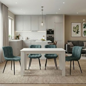 meg-GP100-0230,3-0 ΣΕΤ ΤΡΑΠΕΖΑΡΙΑ 5ΤΜΧ DARLEN - CHIARA MEGAPAP ΧΡΩΜΑ ΛΕΥΚΟ - ΠΡΑΣΙΝΟ 125X72X74ΕΚ.