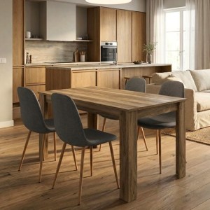 meg-GP100-0235,1-0 ΣΕΤ ΤΡΑΠΕΖΑΡΙΑ 5ΤΜΧ DARLEN - IRIS MEGAPAP ΧΡΩΜΑ ΚΑΡΥΔΙ - ΓΚΡΙ/ΦΥΣΙΚΟ ΠΟΔΙ 125X72X74ΕΚ.