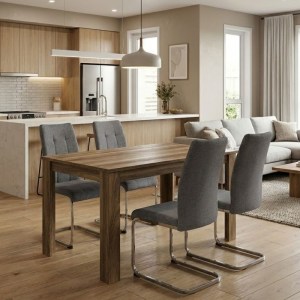 meg-GP100-0241,2-0 ΣΕΤ ΤΡΑΠΕΖΑΡΙΑ 5ΤΜΧ DARLEN - LAURA MEGAPAP ΧΡΩΜΑ ΚΑΡΥΔΙ - ΓΚΡΙ 125X72X74ΕΚ.