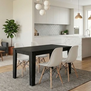 meg-GP100-0247,2-0 ΣΕΤ ΤΡΑΠΕΖΑΡΙΑ 5ΤΜΧ DARLEN - NOVA MEGAPAP ΧΡΩΜΑ SENCRON BLACK - ΛΕΥΚΟ 125X72X74ΕΚ.