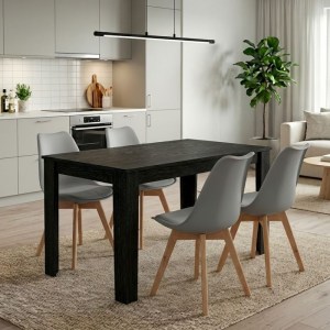 meg-GP100-0249,4-0 ΣΕΤ ΤΡΑΠΕΖΑΡΙΑ 5ΤΜΧ DARLEN - VIVA MEGAPAP ΧΡΩΜΑ SENCRON BLACK - ΓΚΡΙ 125X72X74ΕΚ.