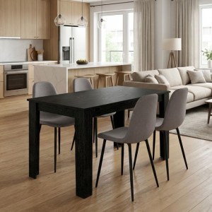 meg-GP100-0250,2-0 ΣΕΤ ΤΡΑΠΕΖΑΡΙΑ 5ΤΜΧ DARLEN - IRIS MEGAPAP ΧΡΩΜΑ SENCRON BLACK - ΑΝΟΙΧΤΟ ΜΠΕΖ 125X72X74ΕΚ.