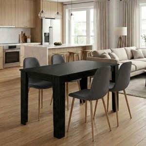 meg-GP100-0251,1-0 ΣΕΤ ΤΡΑΠΕΖΑΡΙΑ 5ΤΜΧ DARLEN - IRIS MEGAPAP ΧΡΩΜΑ SENCRON BLACK - ΓΚΡΙ/ΦΥΣΙΚΟ ΠΟΔΙ 125X72X74ΕΚ.