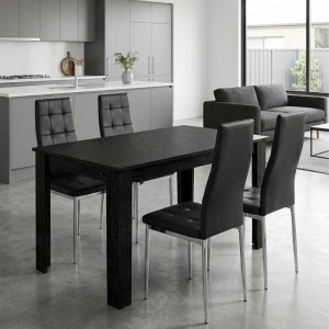 meg-GP100-0252,1-0 ΣΕΤ ΤΡΑΠΕΖΑΡΙΑ 5ΤΜΧ DARLEN - ROSA MEGAPAP ΧΡΩΜΑ SENCRON BLACK - ΜΑΥΡΟ/ΧΡΩΜΙΟΥ ΠΟΔΙ 125X72X74ΕΚ.