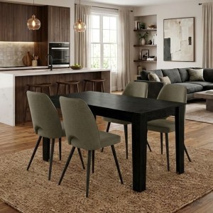 meg-GP100-0260,4-0 ΣΕΤ ΤΡΑΠΕΖΑΡΙΑ 5ΤΜΧ DARLEN - CHRISTY MEGAPAP ΧΡΩΜΑ SENCRON BLACK - ΛΑΔΙ 125X72X74ΕΚ.