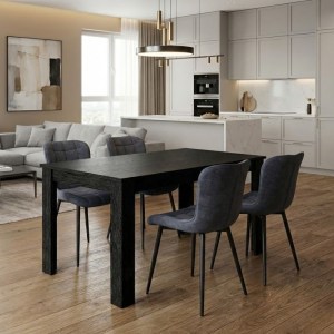 meg-GP100-0262,1-0 ΣΕΤ ΤΡΑΠΕΖΑΡΙΑ 5ΤΜΧ DARLEN - CHIARA MEGAPAP ΧΡΩΜΑ SENCRON BLACK - ΑΝΘΡΑΚΙ 125X72X74ΕΚ.