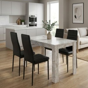 meg-GP100-0269,1-0 ΣΕΤ ΤΡΑΠΕΖΑΡΙΑ 5ΤΜΧ DARLEN - ROSA MEGAPAP ΧΡΩΜΑ ΛΕΥΚΟ ΕΦΕ ΜΑΡΜΑΡΟΥ - ΜΑΥΡΟ 125X72X74ΕΚ.