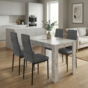 meg-GP100-0270,1-0 ΣΕΤ ΤΡΑΠΕΖΑΡΙΑ 5ΤΜΧ DARLEN - ROSA MEGAPAP ΧΡΩΜΑ ΛΕΥΚΟ ΕΦΕ ΜΑΡΜΑΡΟΥ - ΓΚΡΙ 125X72X74ΕΚ.