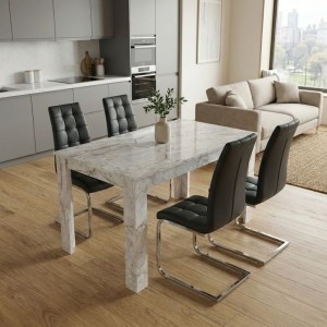 meg-GP100-0271,1-0 ΣΕΤ ΤΡΑΠΕΖΑΡΙΑ 5ΤΜΧ DARLEN - VELA MEGAPAP ΧΡΩΜΑ ΛΕΥΚΟ ΕΦΕ ΜΑΡΜΑΡΟΥ - ΜΑΥΡΟ 125X72X74ΕΚ.