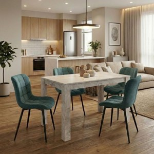 meg-GP100-0278,3-0 ΣΕΤ ΤΡΑΠΕΖΑΡΙΑ 5ΤΜΧ DARLEN - CHIARA MEGAPAP ΧΡΩΜΑ ΛΕΥΚΟ ΕΦΕ ΜΑΡΜΑΡΟΥ - ΠΡΑΣΙΝΟ 125X72X74ΕΚ.