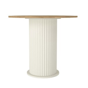 meg-GP100-0289,1-4 ΣΕΤ ΤΡΑΠΕΖΑΡΙΑ 5ΤΜΧ BOHEMA - KEVIN MEGAPAP ΧΡΩΜΑ IVORY/SEPET OAK - ΜΟΥΣΤΑΡΔΙ Ø90X77,7ΕΚ.