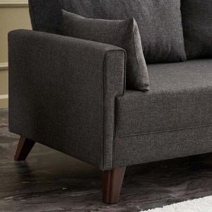 meg-PRGP043-0026,4-2 ΚΑΝΑΠΕΣ BELLA MEGAPAP ΔΙΘΕΣΙΟΣ ΥΦΑΣΜΑΤΙΝΟΣ ΧΡΩΜΑ ΑΝΘΡΑΚΙ 177X81X85ΕΚ.