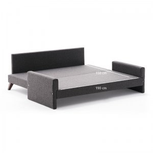 meg-PRGP043-0028,4-7 ΚΑΝΑΠΕΣ - ΚΡΕΒΑΤΙ BELLA MEGAPAP ΤΡΙΘΕΣΙΟΣ ΥΦΑΣΜΑΤΙΝΟΣ ΧΡΩΜΑ ΑΝΘΡΑΚΙ 208X81X85ΕΚ.
