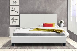 pak-006-000001-1 ΚΡΕΒΑΤΙ NEVIL PAKOWORLD ΔΙΠΛΟ 150X200 PU ΧΡΩΜΑ ΛΕΥΚΟ ΜΑΤ