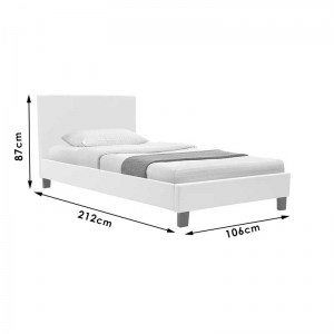 pak-006-000012-7 ΚΡΕΒΑΤΙ NEVIL PAKOWORLD ΜΟΝΟ 100X200 PU ΧΡΩΜΑ ΛΕΥΚΟ ΜΑΤ
