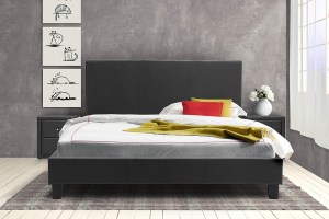 pak-006-000015-1 ΚΡΕΒΑΤΙ NEVIL ΔΙΠΛΟ 150X200 PU ΧΡΩΜΑ ΜΑΥΡΟ ΜΑΤ ΜΕ ΑΝΑΤΟΜΙΚΕΣ ΤΑΒΛΕΣ