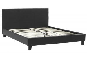 pak-006-000015-2 ΚΡΕΒΑΤΙ NEVIL ΔΙΠΛΟ 150X200 PU ΧΡΩΜΑ ΜΑΥΡΟ ΜΑΤ ΜΕ ΑΝΑΤΟΜΙΚΕΣ ΤΑΒΛΕΣ