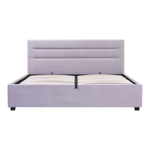 pak-006-000050-2 ΚΡΕΒΑΤΙ MOLITO PAKOWORLD ΒΕΛΟΥΔΟ ΣΕ ΓΚΡΙ ΑΠΟΧΡΩΣΗ ΜΕ ΑΠΟΘΗΚΕΥΤΙΚΟ ΧΩΡΟ160X200ΕΚ