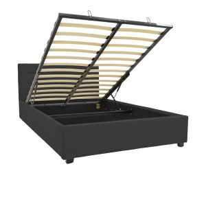 pak-006-000057-1 ΚΡΕΒΑΤΙ MOLITO PAKOWORLD ΒΕΛΟΥΔΟ ΣΕ ΜΑΥΡΗ ΑΠΟΧΡΩΣΗ ΜΕ ΑΠΟΘΗΚΕΥΤΙΚΟ ΧΩΡΟ120X200ΕΚ
